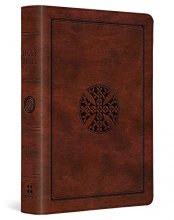 Cover art for ESV Large Print Compact Bible (TruTone, Brown, Mosaic Cross Design)
