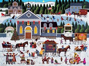 Cover art for Buffalo Games - Charles Wysocki - Churchyard Christmas - 1000 Piece Jigsaw Puzzle