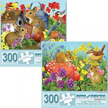 Cover art for Bits and Pieces - Value Set of 2-300 Large Piece Jigsaw Puzzles for Adults – 300 pc ‘Bunnies’ & ‘Mice’ Jigsaws by Artist Jane Maday - 18" x 24"