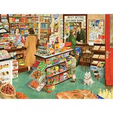 Cover art for Bits and Pieces - 500 Piece Jigsaw Puzzles for Adults - ‘Village Shop’ - 500 pc Large Piece Jigsaw Puzzle by Artist Tracy Hall - 18" x 24"