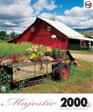 Cover art for George TCG Majestic Red Barn Oregon 2000 Piece Puzzle
