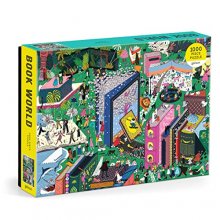 Cover art for Galison Book World – 1000 Piece Puzzle Fun and Challenging Activity with Bright and Bold Artwork of Literary Characters and Books for Adults and Families