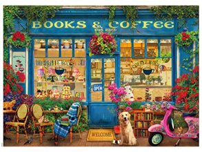 Cover art for Ceaco - Shop Windows - Books and Coffee - 1000 Piece Jigsaw Puzzle