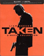 Cover art for Taken 3 Movie Collection Trilogy Blu Ray + Digital Copy Steelbook Edition 2018