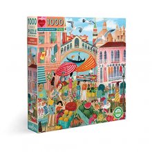 Cover art for eeBoo: Piece and Love Venice Open Market 1000-piece square adult Jigsaw Puzzle, Jigsaw Puzzle for Adults and Families, Includes Glossy, Sturdy Pieces and Minimal Puzzle Dust