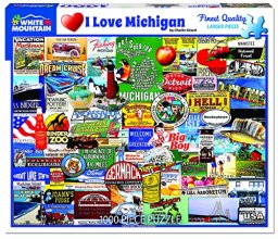 Cover art for White Mountain Puzzles I Love Michigan - 1000 Piece Jigsaw Puzzle