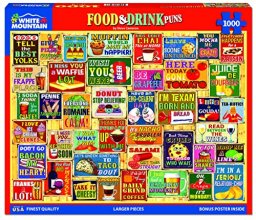 Cover art for White Mountain - Food & Drink, 1000 Piece Jigsaw Puzzle, Pun Puzzle