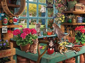 Cover art for White Mountain Puzzles Curious Kittens - 1000 Piece Jigsaw Puzzle