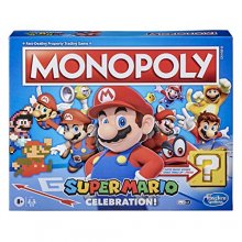 Cover art for Monopoly Super Mario Celebration Edition Board Game for Super Mario Fans for 4 Players Ages 8 and Up, with Video Game Sound Effects
