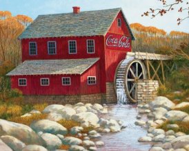 Cover art for Springbok "Coca-Cola The Old Grist Mill" 1500 Piece Jigsaw Puzzle