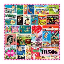 Cover art for Re-Marks 1950s Pop Culture Puzzle, 1000-Piece Puzzle for All Ages, Family Jigsaw Puzzle