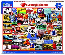 Cover art for White Mountain - I Love Oklahoma, 1000 Piece Jigsaw Puzzle, Vintage Advertisement Puzzle