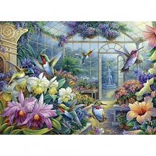 Cover art for Bits and Pieces - 500 Piece Jigsaw Puzzle for Adults 18" x 24"  - Antique Greenhouse - 500 pc Bird Fountain Beautiful Flower Garden Jigsaw by Artist Oleg Gavrilov