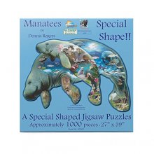 Cover art for SUNSOUT INC - Manatees - 1000 pc Special Shape Jigsaw Puzzle by Artist: Dennis Rogers - Finished Size 27" x 39" - MPN# 90265