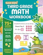 Cover art for Third Grade Math Workbook Ages 8 to 9: 75+ Activities Multiplication & Division, Fractions, Area & Perimeter, Data, Math Facts, Word Problems, ... (Common Core) (English and Korean Edition)