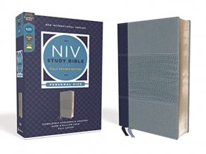 Cover art for NIV Study Bible, Fully Revised Edition (Study Deeply. Believe Wholeheartedly.), Personal Size, Leathersoft, Navy/Blue, Red Letter, Comfort Print
