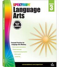 Cover art for Spectrum Language Arts Grade 3, Grammar Workbook, Writing Practice, Punctuation Activity Book, Parts of Speech Books for Kids, 3rd Grade Workbooks for Classroom or Homeschool Curriculum (Volume 34)