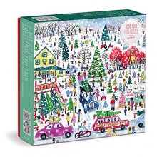 Cover art for Galison Michael Storrings Christmas Tree Farm 1000 Piece Foil Puzzle from Galison - 20" x 20" Holiday Puzzle Featuring Beautiful Illustrations, Thick and Sturdy Pieces, Makes a Wonderful Gift!