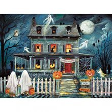Cover art for Bits and Pieces - 1000 Piece Jigsaw Puzzles for Adults - ‘Enter If You Dare’ - Haunted House Halloween 1000 pc Jigsaw by Artist Ruane Manning - 20” x 27”