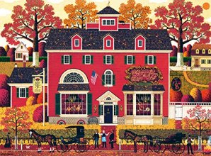 Cover art for Buffalo Games - Charles Wysocki - Benjamin's Music Store - 1000 Piece Jigsaw Puzzle, Red
