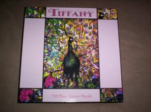 Cover art for Stained Glass By Tiffany - PEACOCK (No. 2933-1), 750 Piece Jigsaw Puzzle