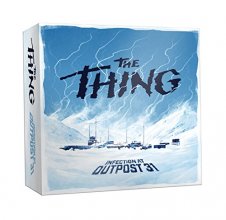 Cover art for USAOPOLY The Thing Infection at Outpost 31 Board Game | 1982 The Thing Movie | John Carpenter Horror Film