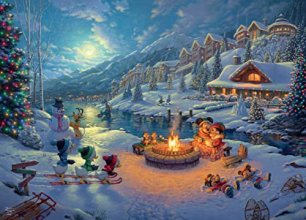 Cover art for Ceaco - Thomas Kinkade - Disney Dreams Collection - Holiday - Mickey and Minnie Christmas Lodge - 1000 Piece Jigsaw Puzzle