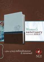 Cover art for Women's Sanctuary Devotional Bible NLT, TuTone (LeatherLike, Cool Blue/Chocolate Rose): A Place of Daily Refreshment and Renewal