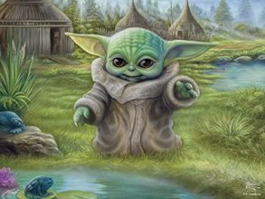 Cover art for Ceaco - Thomas Kinkade - The Mandalorian Collection - Childs Play, Star Wars - 550 Piece Jigsaw Puzzle, 24 x 18
