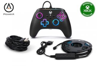 Cover art for PowerA Advantage Wired Controller for Xbox Series X|S with Lumectra + RGB LED Strip - Black, gamepad, wired video game controller, gaming controller, works with Xbox One and Windows 10/11, Officially Licensed for Xbox