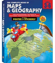 Cover art for Carson Dellosa The Complete Book of Maps and Geography Workbook—Grades 3-6 Social Studies, State, Regional, Global Geography and Map Skills Activities (352 pgs)