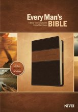 Cover art for Every Man's Bible NIV, Deluxe Heritage Edition, TuTone (LeatherLike, Brown/Tan) – Study Bible for Men with Study Notes, Book Introductions, and 44 Charts