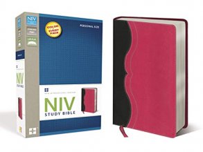 Cover art for NIV Study Bible, Personal Size, Leathersoft, Gray/Pink, Red Letter Edition
