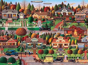Cover art for Buffalo Games - Charles Wysocki - Labor Day in Bungalowville - 1000 Piece Jigsaw Puzzle