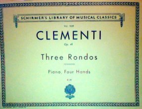 Cover art for Clementi - Three Rondos Op. 41 for Piano, Four Hands (Schirmer's Library of Musical Classics, 1828)