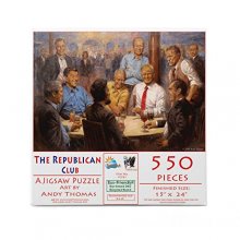 Cover art for SUNSOUT INC - The Republican Club - 550 pc Jigsaw Puzzle by Artist: Andy Thomas - Finished Size 15" x 24" Americana - MPN# 19381