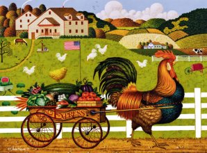 Cover art for Buffalo Games - Charles Wysocki - Rooster Express - 1000 Piece Jigsaw Puzzle