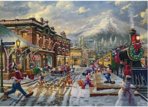 Cover art for Ceaco - Thomas Kinkade - Disney - Holiday - Candy Cane Express - 1000 Piece Jigsaw Puzzle