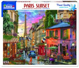 Cover art for White Mountain Puzzles Paris Sunset, 1000 Piece Jigsaw Puzzle