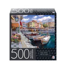 Cover art for Cafe in Cassis, France 500-Piece Foil Puzzle