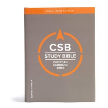 Cover art for CSB Study Bible, Large Print Edition, Hardcover, Red Letter, Study Notes and Commentary, Illustrations, Ribbon Marker, Sewn Binding, Easy-to-Read Bible Serif Type