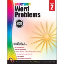 Cover art for Spectrum Math Word Problems Grade 2, Ages 7 to 8, 2nd Grade Math Word Problems, Addition, Subtraction, Reading, and Writing Numbers to 100, Multi-Step ... Time, Money - 128 Pages Workbook (Volume 103)