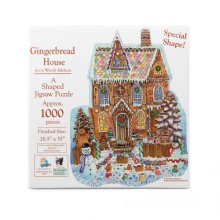 Cover art for SUNSOUT INC - Gingerbread House - 1000 pc Special Shape Jigsaw Puzzle by Artist: Wendy Edelson - Finished Size 26.5" x 35" Christmas - MPN# 97179