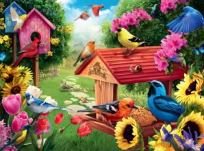 Cover art for Buffalo Games - Hautman Brothers - Garden Birdhouse - 1000 Piece Jigsaw Puzzle