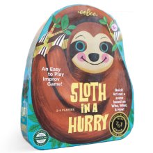 Cover art for eeBoo: Sloth in a Hurry Action Game, an Easy Fast-Moving Improv Game, 2 to 4 Players, 15-30 Minute Play Time, Develops Creativty and Imagination, for Ages 5 and up