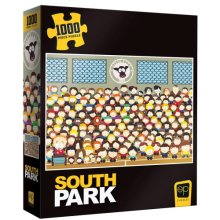 Cover art for South Park Go Cows 1000 Piece Jigsaw Puzzle | Collectible Puzzle Featuring Familiar South Park Characters in The School Gymnasium | Officially Licensed Comedy Central and South Park Merchandise