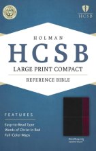 Cover art for HCSB Large Print Compact Bible, Black/Burgundy LeatherTouch