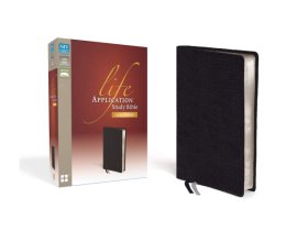 Cover art for NIV, Life Application Study Bible, Second Edition, Large Print, Bonded Leather, Black, Red Letter Edition