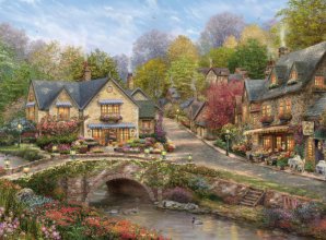 Cover art for CEACO - Thomas Kinkade - Summer in Cobblestone Village - 1000 Piece Jigsaw Puzzle for Adults Challenging Puzzle Perfect for Game Nights