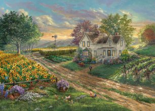 Cover art for Ceaco - Thomas Kinkade - Sunflower Fields - 1000 Piece Jigsaw Puzzle